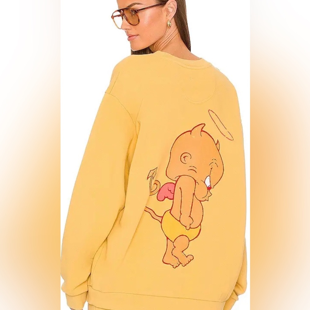 Boys Lie An Angry Cupid Crewneck In Mustard